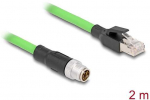 Delock M12 Kabelis X-kodiert 8 Pin Stecker zu RJ45 Stecker PUR (TPU) 2 m