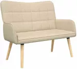Dvita&scaron;kė sofa Kreminė 115 x 61 x 87 cm Audinys