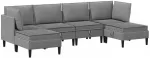 Sofa Svetainės baldų komplektas 6 vnt. Tamsiai pilka Audinys