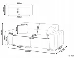Beliani 3 vietų sofa FAUSKAN, juoda