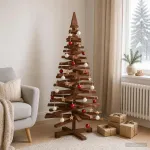 Medinė Kalėdų eglutė KOTKA 120 cm Pu&scaron;ies medienos masyvas