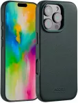 Dėklas Accezz MagSafe odinis galinis dangtelis, skirtas iPhone 16 Pro &ndash; Cedar Žalias