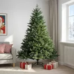 Dirbtinė Sulankstoma Kalėdų Eglutė 210 cm PVC ir metalas Žalia