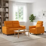 Sofa Sofos komplektas 2 vnt. Tamsiai geltona Audinys