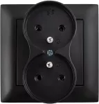 Toolight Dvigubas Lizdas Su Įžeminimu Ir Rėmeliu Oste Jnh002-g Juodas