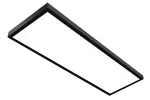 MODULAR LED light fixture, 40W, 4400lm, CCT, AC220-240V, IP40, 1195x295mm, 2in1, UGR<19, juodas