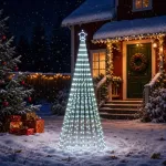 LED Kalėdų medis 250 cm 475 LED &Scaron;alta balta Plienas Juoda
