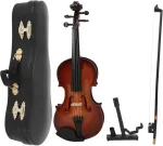 Smuiko modelio miniatiūra su dėklu, stryku ir stovu, 20 cm rankų darbo medinis smuiko dekoratyvinis ornamentas, muzikos instrumentų priedai lėlių nameliui, nuotraukų rekvizitai, namų dekoracija