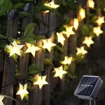 Inna Saulės energija įkraunama Led lempučių girlianda su žvaigždėmis, 100 Led, 8 veikimo režimai
