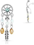 Pain-is-art Dreamcatcher bambos auskaras 316l chirurginio plieno vir&scaron;utinis bambos auskaras