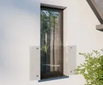 Prancūzi&scaron;kas balkonas stiklinis baliustrada Portfenetr Rzygownik 150x90 Inox