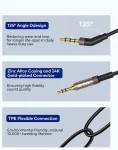 Mr Rex 1.5 m ausinių keitimo audio kabelis, suderinamas su Bose 700 Quietcomfort Qc45 Qc35 Qc25 Soundlink ausinėmis, Akg Y55 Y50 Y45bt, 2.5 mm ki&scaron;tukas į 3.5 mm ki&scaron;tuko lizdo kabelį