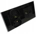 Dvigubas stiklinis lizdas + antenos interneto cat5 kontaktas