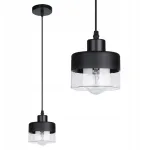 Pakabinamas &scaron;viestuvas Pakabinamas Led &scaron;viestuvas E27 juodas stiklinis Loft stilius