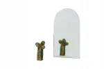 Sidabrinis veidrodis 4 mm Optiwhite arkos formos su lanku 50x80 cm 500x800 mm