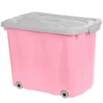 Artgos auk&scaron;tas žaislų konteineris klipper rožinis-pilkas 60l dėžė skrynia didelis pl