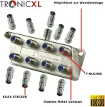 Tronicxl 8 krypčių sat skirstytuvas bk palydovinis skirstytuvas 8 abonentams tv kabelio adapteris antenos skirstytuvas kabelinė tv dvbc, skirtas catv vodafone unitymedia unicable aerial sky hd suitable 4k 3d