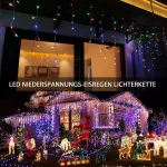 Intergo lauko &scaron;viesos užuolaida, sodo &scaron;ventinės lemputės, 600 Led, 15 m