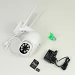 PNI IP840 belaidė vaizdo stebėjimo kamera + PNI 128GB WiFi kortelė, PTZ, 8MP 4K, micro SD lizdas, autonominė, AI funkcijos, ONVIF, ICSee programėlė