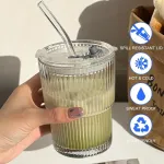 2 stiklinių puodelių rinkinys po 400 ml su dangteliu ir &scaron;iaudeliu, stiklinis kokteilių puodelis su &scaron;iaudeliu, hermeti&scaron;kas vandeniui atsparus kavos puodelis, kelioninis puodelis, puodelis &scaron;altai kavai, stiklinė, stiklinės &scaron;altai kavai, bubble tea puodelis