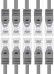 3.0 m &ndash; pilka &ndash; 10 vnt. cat7 tinklo kabelis sftp patch kabelis lan kabelis raw kabelis 10 gb/s &ndash; 500 mhz surinktas su 2 rj45 jungtimis cat 6a