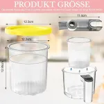 Fanfx 4 ledų indelių rinkinys (800 ml), suderinamas su Ninja Creami Deluxe Nc500/501 serija | Su dangteliu + valymo &scaron;epetėliu | Priedai, skirti Ninja ledų gaminimo aparatams