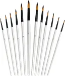 Hqdeal 12 dalių teptukų rinkinys, menininko teptukas, akrilinių dažų teptukų rinkinys, tapymo teptukas, apvalus, profesionalus nailoninių teptukų rinkinys akrilui, akvarelei, aliejiniams dažams, nagų dizainui