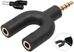 Oem Adapteris stereo minijack 3,5mm M x1 -> F x2 4pin