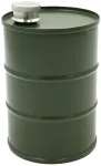 Žalia statinės formos metalinė gertuvė, 600 ml