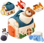 Jokomisiada Sensory plush house for babies + 5 animals FOREST COTTAGE ZA6621