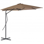 Lauko skėtis nuo saulės su plieniniu stulpu, taupe, 300cm
