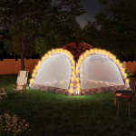 Proginė palapinė su LED/4 sienomis, kamufliažinė, 3,6x3,6x2,3m