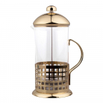 Gold Glass French press in a steel basket, in auksinis color, 1000 ml