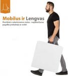Lauko baldų komplektas Tonro Sulankstomų baldų komplektas: Stalas 180 baltas, 6 kėdės Premium juodos