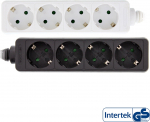 InLine &reg; F tipo maitinimo linija voki&scaron;kai 4 prievadas + Vaiko apsaugos užraktas baltas 5m
