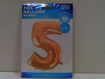 GoDan Balon foliowy "5" rožinė-auksinė 92cm