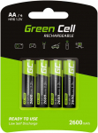 Žalias Cell Baterijos Įkraunamos baterijos Pir&scaron;tai 4x AA R6 2600mAh