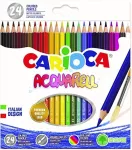 Spalvoti pie&scaron;tukai CARIOCA, &scaron;e&scaron;iabriauniai, akvareliniai, 24 vnt.