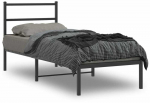 Lova Metalinis lovos rėmas su galvūgaliu, juodos spalvos, 75x190cm