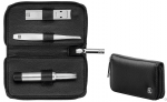 ZWILLING TWINOX Rinkinys kelioninis &ndash; juoda sk&oacute;rzane etui, 3 elementy