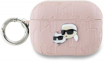 Apple AirPods Pro 2 Karl Lagerfeld Cover Monogram Karl & Choupette Head ausinių dėklas rožinės spalvos
