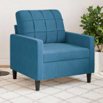 Sofa Krėslas, mėlynos spalvos, 60cm, aksomas