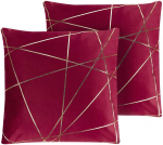 Shumee Beliani Rinkinys 2 dekoratyvinės pagalvės PINUS Velvet 45 x 45 cm Raudona Geometrinis ra&scaron;tas
