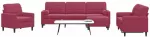 Sofa Sofos komplektas su pagalvėlėmis, 4 dalių, vyno, aksomas