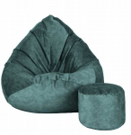 Sėdmai&scaron;is su pufu Mega Premium Terra Velour XL, 90x120 cm, tamsiai žalias