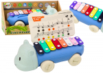 Lean Toys Begemoto cimbolai ant ratų Vaikams skirtas spalvingas edukacinis instrumentas