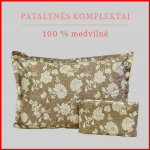100 proc. medvilnės patalynės komplektas - Antklodės užvalkalas 220x200 cm. + pagalvės užvalkalai 50x70 cm. (2 vnt.)