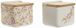 Druskinė su dangteliu Home ESPRIT Balta Rožinė Alyvinė Bambukas 750 ml 14 x 12,5 x 12 cm (2 vnt.)