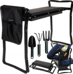 Sodo kėdė su įrankiais ravėjimui 3in1, juoda