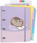 Pusheen - A4 segtuvas i&scaron; Moments kolekcijos su lak&scaron;tais (4 žiedai, elastinė juosta)